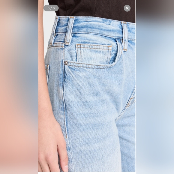 FRAME Le Jane Distressed High Rise Wide Leg Jeans in Winslow 30 - Picture 8 of 16